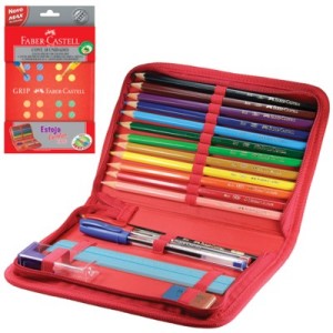 estojo faber castel escolar grip
