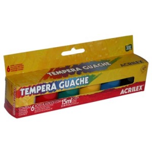 guache acrilex conjunto com 6