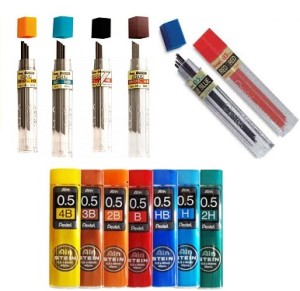 grafite-pentel-ain-stein-05mm-07mm-03mm-hb-h-2b-3b-4b-09mm