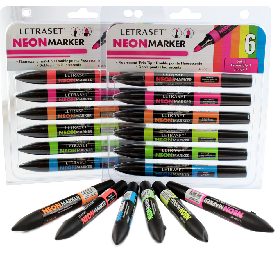 caneta marcador neon letraset marcador ponta dupla
