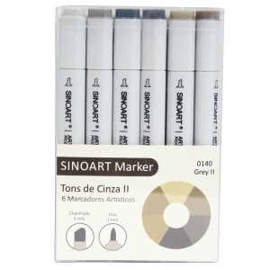 marcador sinoart tons cinza ii marker