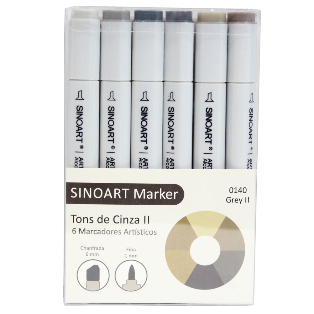 marcador sinoart tons cinza ii marker